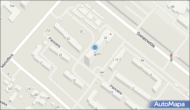 Warszawa, Pancera Feliksa, 18, mapa Warszawy