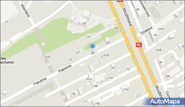 Warszawa, Pałuków, 45, mapa Warszawy