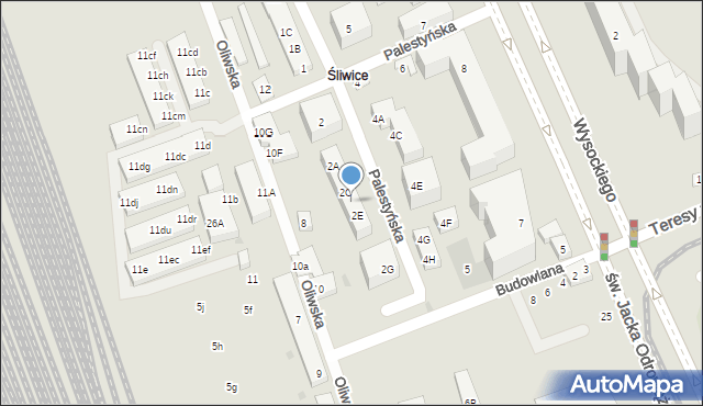 Warszawa, Palestyńska, 2D, mapa Warszawy