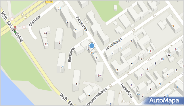 Warszawa, Panieńska, 3A, mapa Warszawy