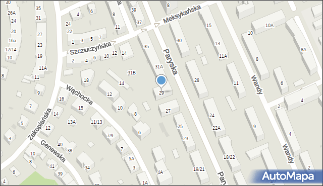 Warszawa, Paryska, 29, mapa Warszawy