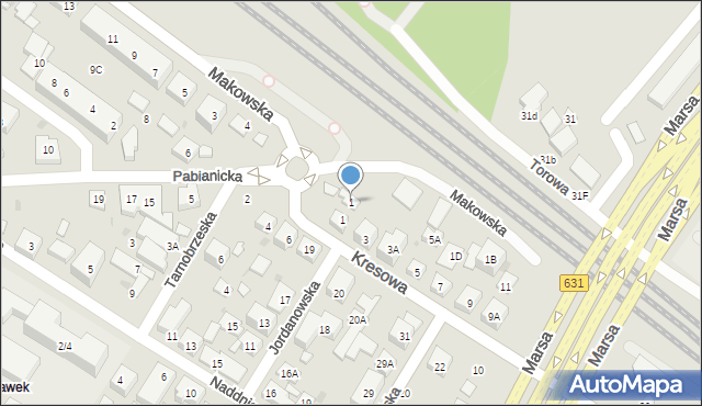 Warszawa, Pabianicka, 1, mapa Warszawy