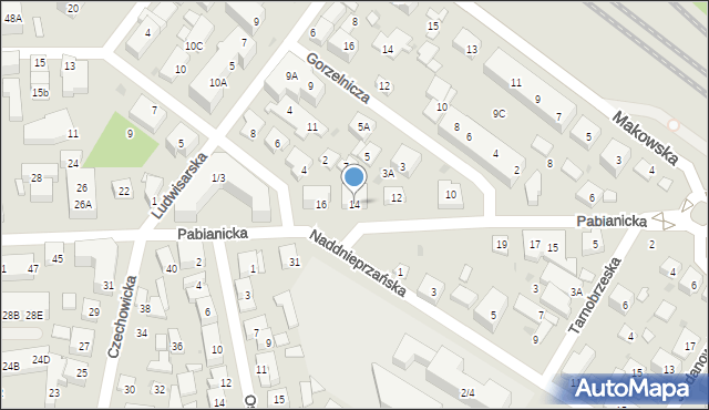 Warszawa, Pabianicka, 14, mapa Warszawy