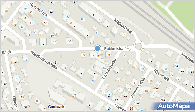 Warszawa, Pabianicka, 15, mapa Warszawy