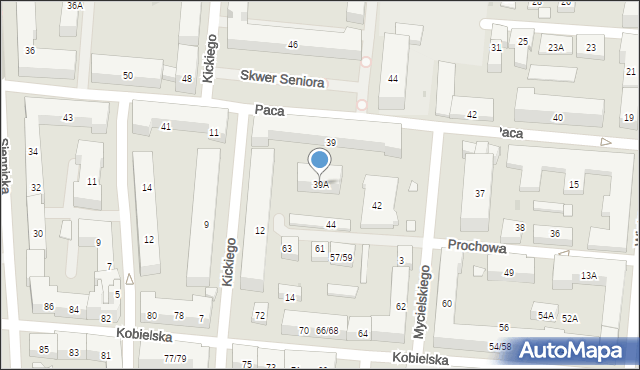 Warszawa, Paca Ludwika Michała, 39A, mapa Warszawy