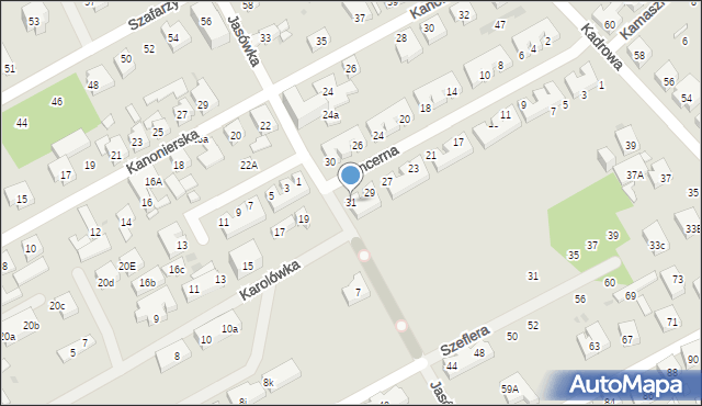 Warszawa, Pancerna, 31, mapa Warszawy