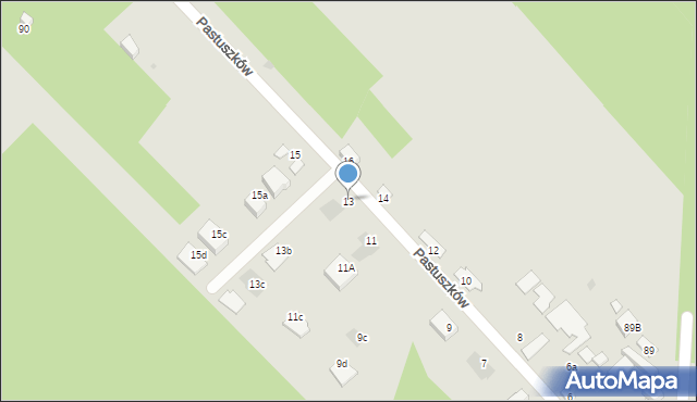 Warszawa, Pastuszków, 13, mapa Warszawy