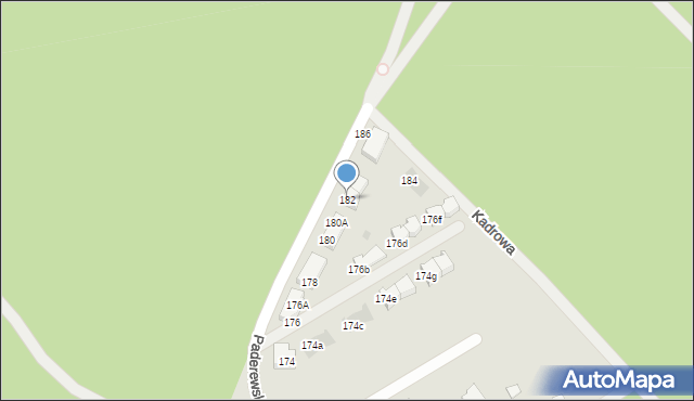 Warszawa, Paderewskiego Ignacego Jana, 182, mapa Warszawy