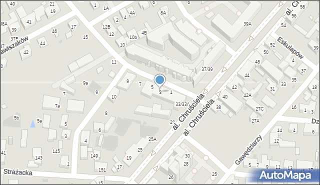 Warszawa, Paderewskiego Ignacego Jana, 3, mapa Warszawy