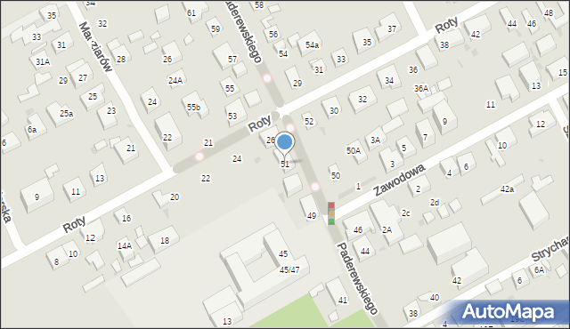 Warszawa, Paderewskiego Ignacego Jana, 51, mapa Warszawy