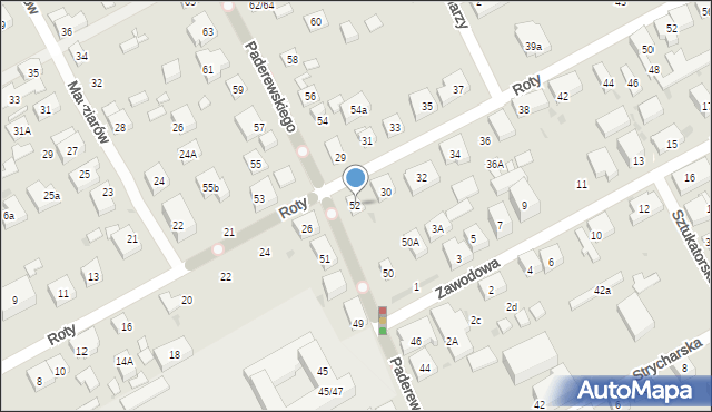 Warszawa, Paderewskiego Ignacego Jana, 52, mapa Warszawy
