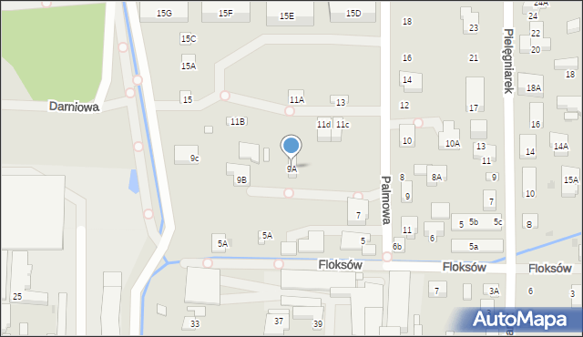 Warszawa, Palmowa, 9A, mapa Warszawy