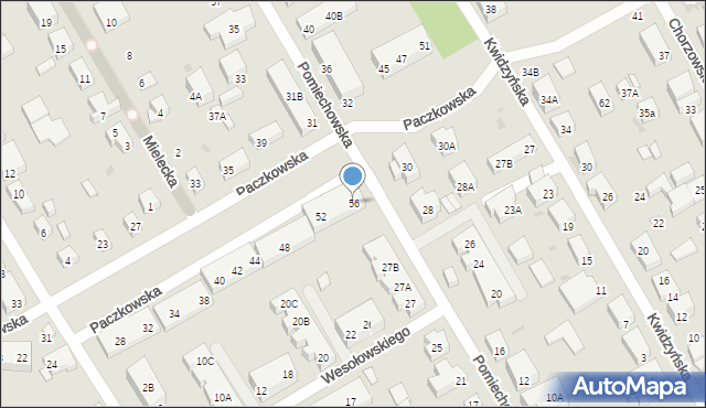 Warszawa, Paczkowska, 56, mapa Warszawy