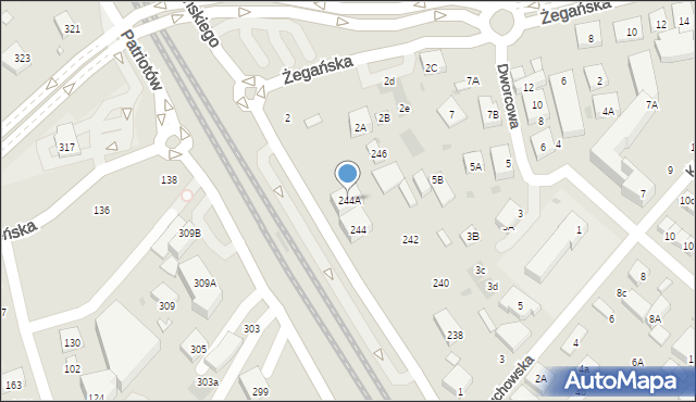 Warszawa, Patriotów, 244A, mapa Warszawy