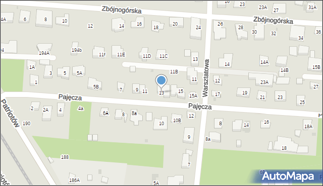 Warszawa, Pajęcza, 13, mapa Warszawy