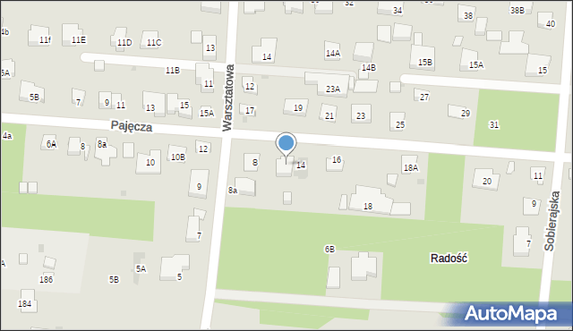 Warszawa, Pajęcza, 14A, mapa Warszawy