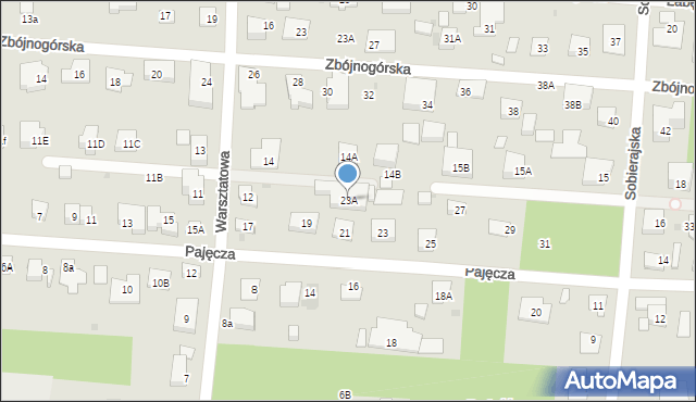 Warszawa, Pajęcza, 23A, mapa Warszawy