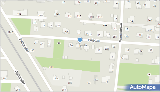 Warszawa, Pajęcza, 8, mapa Warszawy