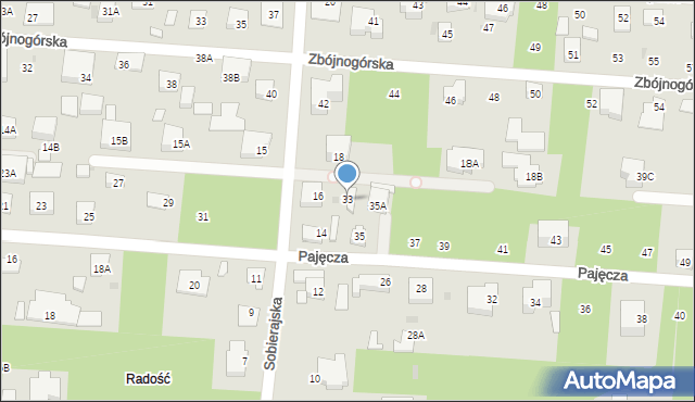 Warszawa, Pajęcza, 33, mapa Warszawy