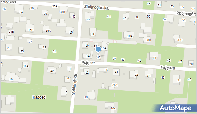 Warszawa, Pajęcza, 35, mapa Warszawy