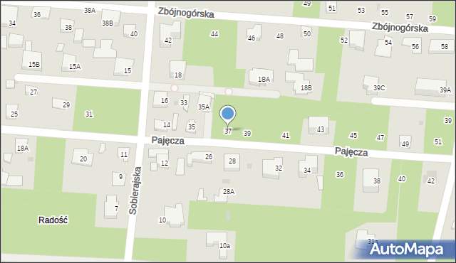 Warszawa, Pajęcza, 37, mapa Warszawy