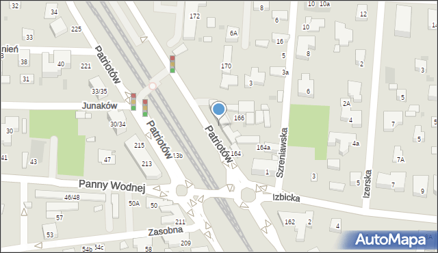 Warszawa, Patriotów, 166/168, mapa Warszawy