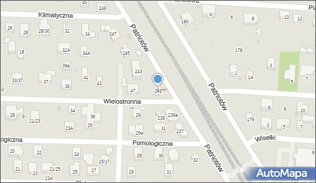 Warszawa, Patriotów, 241, mapa Warszawy