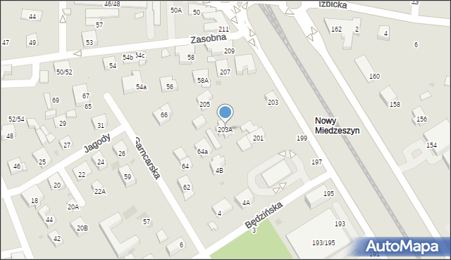 Warszawa, Patriotów, 203A, mapa Warszawy