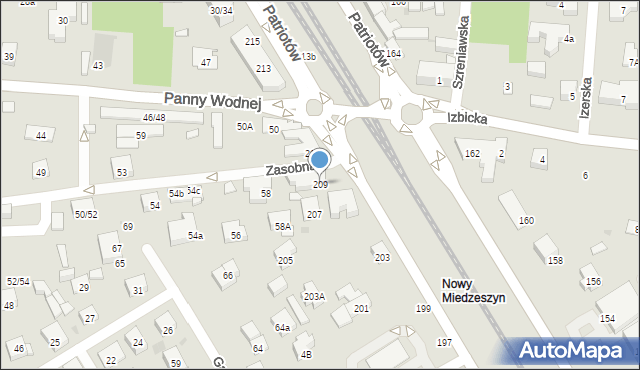Warszawa, Patriotów, 209, mapa Warszawy
