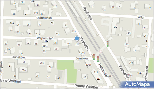 Warszawa, Patriotów, 221, mapa Warszawy