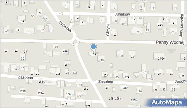 Warszawa, Panny Wodnej, 18A, mapa Warszawy