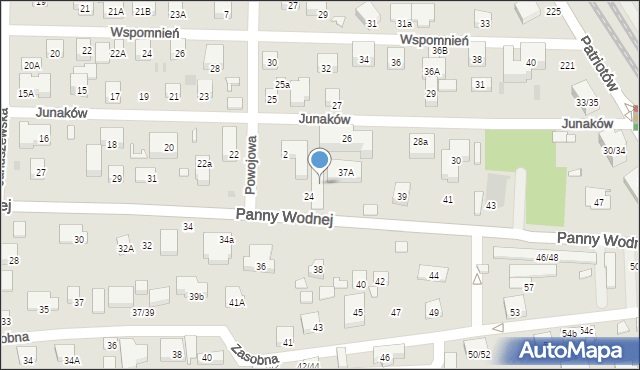 Warszawa, Panny Wodnej, 37, mapa Warszawy