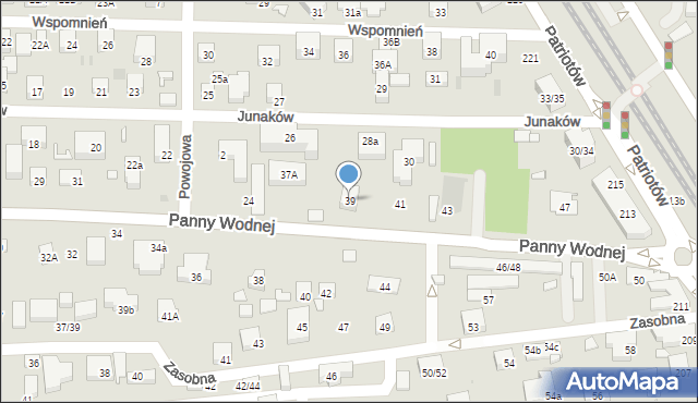 Warszawa, Panny Wodnej, 39, mapa Warszawy