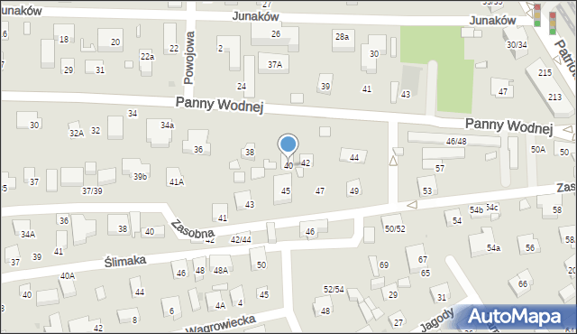 Warszawa, Panny Wodnej, 40, mapa Warszawy