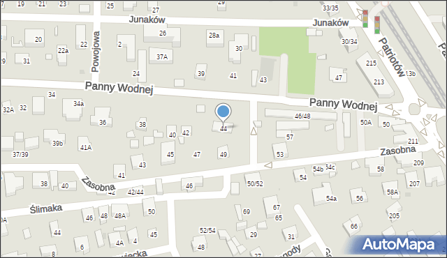 Warszawa, Panny Wodnej, 44, mapa Warszawy