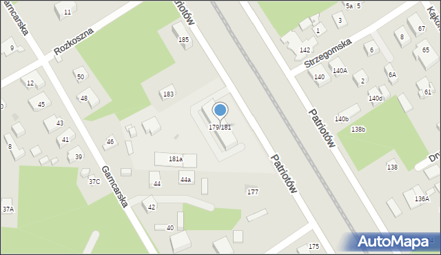 Warszawa, Patriotów, 179/181, mapa Warszawy
