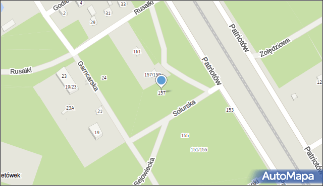 Warszawa, Patriotów, 157, mapa Warszawy