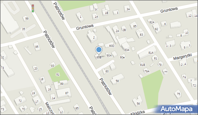 Warszawa, Patriotów, 60B, mapa Warszawy