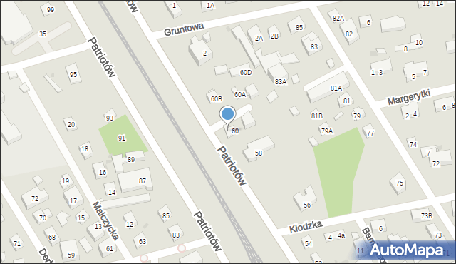 Warszawa, Patriotów, 60c, mapa Warszawy