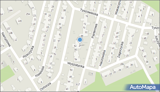 Warszawa, Parterowa, 27, mapa Warszawy