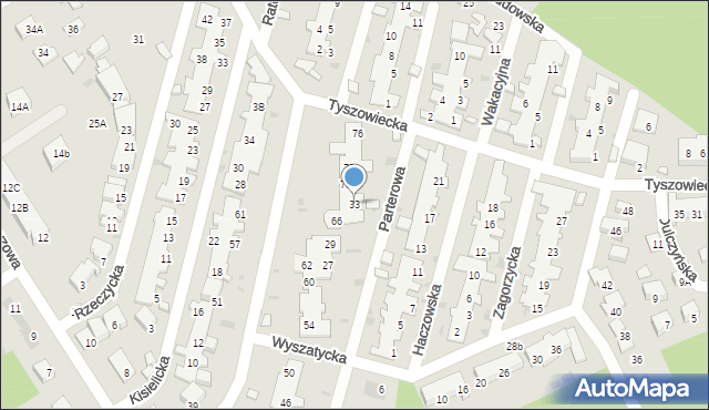 Warszawa, Parterowa, 33, mapa Warszawy