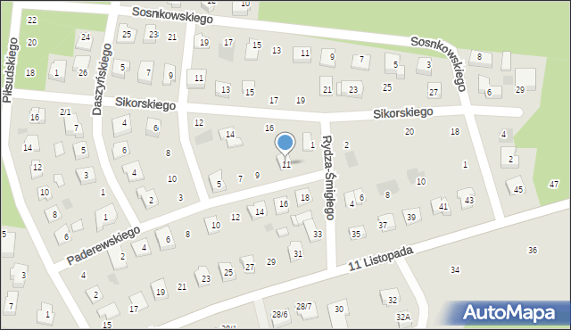 Wasilków, Paderewskiego Ignacego Jana, 11, mapa Wasilków