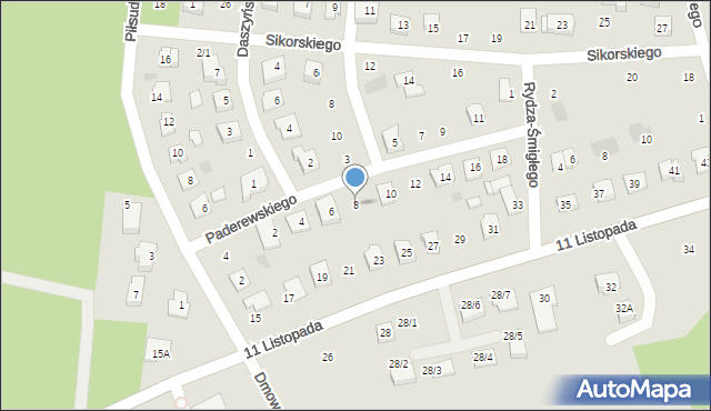 Wasilków, Paderewskiego Ignacego Jana, 8, mapa Wasilków