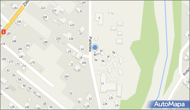 Węgierska Górka, Parkowa, 9b, mapa Węgierska Górka