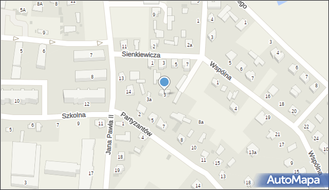 Werbkowice, Partyzantów, 3, mapa Werbkowice