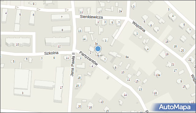 Werbkowice, Partyzantów, 5, mapa Werbkowice