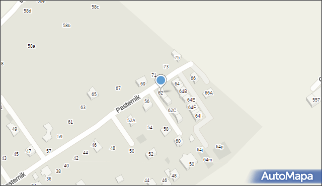 Wieliczka, Pasternik, 62, mapa Wieliczka