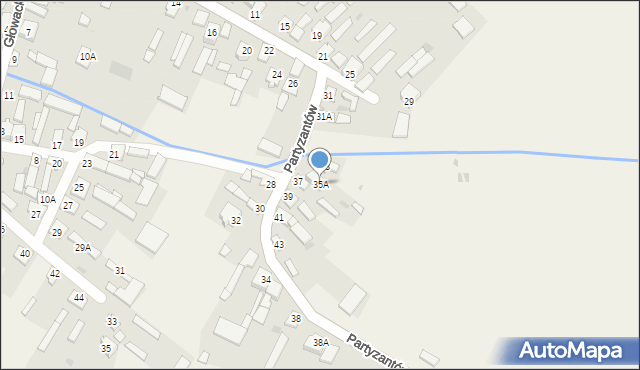 Wierzbica, Partyzantów, 35A, mapa Wierzbica