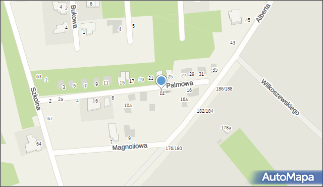 Wierzchowisko, Palmowa, 14, mapa Wierzchowisko