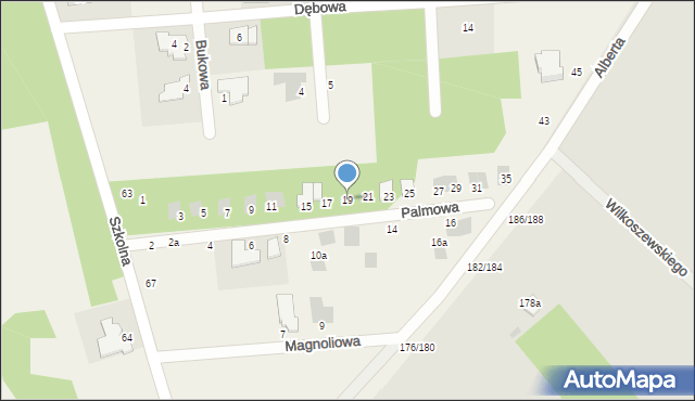 Wierzchowisko, Palmowa, 19, mapa Wierzchowisko